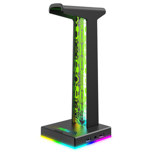 HS-1 RGB mobile phone bracket headset game headset bracket dual USB expansion 3.5mm audio port stereo light effect