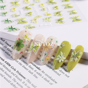 2024 new 5D nail art stickers small sweet potato net red with wizard of oz butterfly three-dimensional relief adhesive stickers