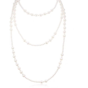 French Retro Classic Multi-Layer Stacked Long Anti-Shijia Pearl Necklace Wool Chain High-Level Antique Necklace