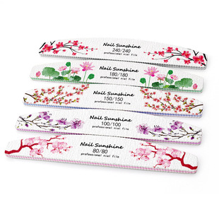 nailsunshine Cross-border Nail Art Tool Nail Surface Polishing and Polishing Grayish Sandpaper Half-Moon Nail File