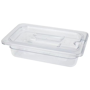 Transparent acrylic rectangular bowl plastic fraction spicy hot order display cabinet dish crisper 1/1