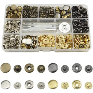 For cross-border 120 sets of 12.5mm633 snap button + tool set metal snap button, snap button denim button