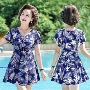 New swimsuit female mother belly-covered conjoined conservative middle-aged and old-age hot spring women's swimwear wholesale foreign trade