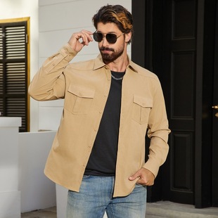Long Sleeve Shirt Men's 2025 Spring New British Fashion Handsome Loose Cardigan Work Shirt Jacket