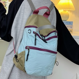 Light and thin color student schoolbag 2024 new Japanese and Korean trend photo film super good-looking backpack cream bag