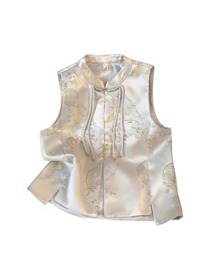 high quality Aging New Chinese Style Retro Buckle National Fashion Ethnic Style Embroidered Jacket Vest Cardigan Women's Jacket