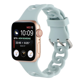 Подходит для ремешка Apple Watch Apple iWatch 7-1 поколения SE Hermes пончик полый силиконовый ремешок