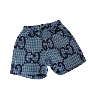 Children's Shorts 2025 Summer Boys' Japanese Fashionable Brand Full Printed Old Flower Plaid Pants Baby Children's Casual Pants Fashionable