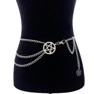 European and American jewelry retro fashion metal five-pointed star waist chain female hot girl sexy geometric multi-layer body chain belt