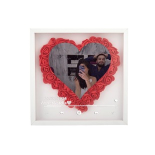 Amazon Cross-border Explosions Personalized Custom DIY Name Heart-shaped Rose Mother's Day Heart-shaped Paper Flower Shadow Box Ornaments