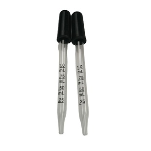 Manufacturers sell 1ml glass graduated dropper with rubber head glass pipette straight elbow dropper for oil bottles