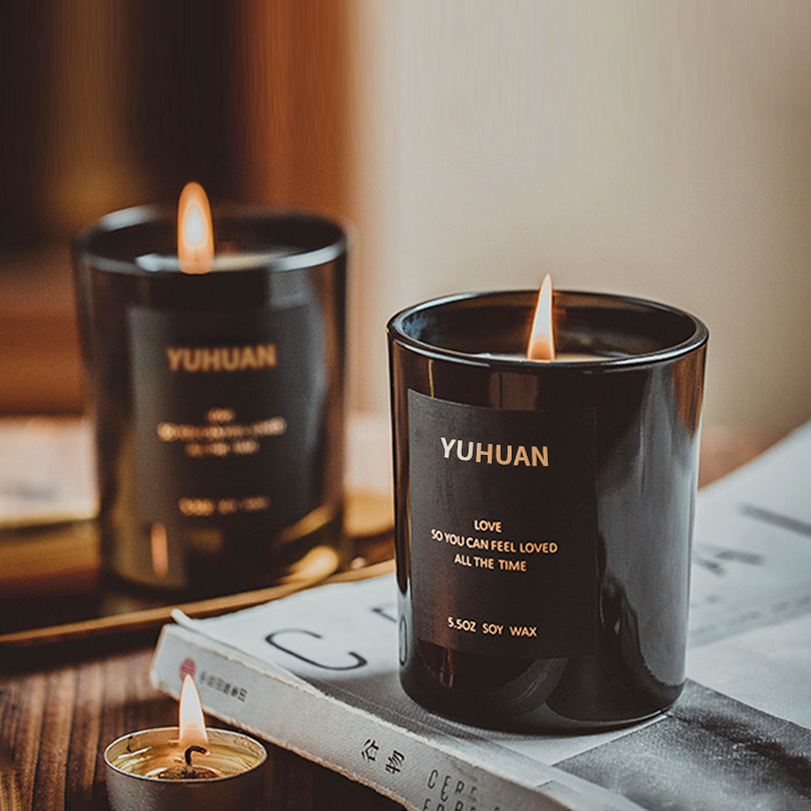 Essential Oil Aromatherapy Candle in stock Home Bedroom Flavor Glass Decoration Soybean Wax Fragrance Gift Accompanying Gift Box