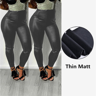 PU Leather Pants for Women wish Cross-border Hot Style Export Plus Size High Waist Leggings for Women to Wear Elastic Small Leg Pants