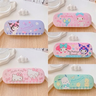 Japanese Cartoon Cute PC Dog Girl Portable Glasses Case PU Anti-pressure Scratch Student Myopia Glasses Storage Box