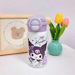 Cute Student Water Cup Cartoon Kulomi Yugui 316 Stainless Steel Thermos Cup Convenient Suction Cup with Handle