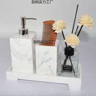 Hotel European-style Bathroom Toiletries Kit Model Room Toilet Ornaments Hand Sink Bottle Tray suit Resin