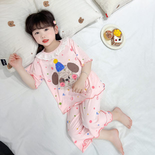 Girls Pajamas Girls Summer Thin Modal Baby Girl Air Conditioning Clothes Separates Suit Summer Children's Home Clothes