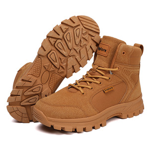Outdoor Mountaineering Shoes High-top Sand Color Desert Boots Combat Boots Training Tactical Boots Summer Camp Jungle Boots Men's Shoes Men's Boots