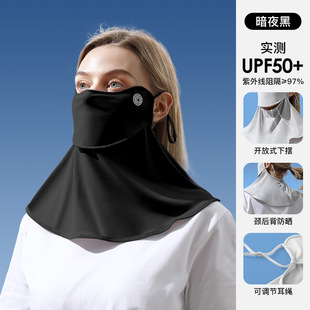 Summer Ice Silk Thin Sunscreen Mask Neck Protection Women's Outdoor Anti-UV Face Mask Sunshade Sunscreen Mask Eye Corner Protection