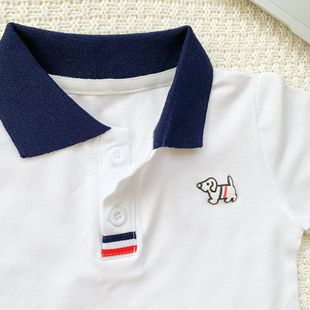 Rins Baby Baby POLO рубашка Летний мальчик джентльмен с короткими рукавами топ трансграничный детский отворот с короткими рукавами