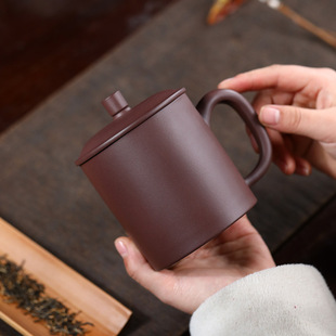 Raw ore Yixing purple sand tea cup tea set light plain Cup commemorative festival gift personalized formulation cinnabar purple clay cup