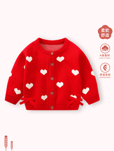 Baby Girls' coat spring new style girls' Western style knitted outerwear clothes infant spring and autumn Princess cute cardigan
