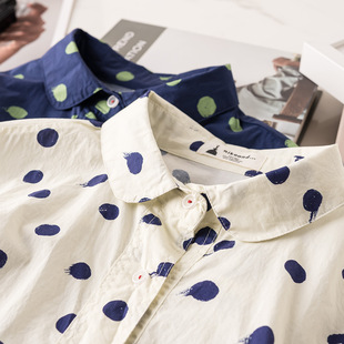 Polo Dot Hot Air Balloon Printed Short-sleeved Shirt Women's Small Fresh Simple All-match Loose Casual Top Trendy
