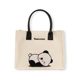 Office workers canvas panda handbag women's large-capacity handbag all-match tote small bag high-value crossbody bag