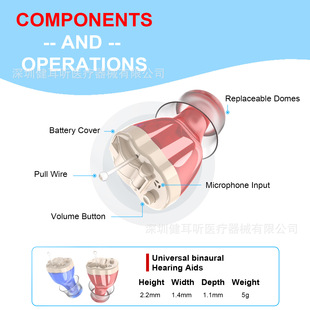 Cross-border elderly hearing aid batteries, imported chips, invisible mini almost invisible a pair of wholesale.