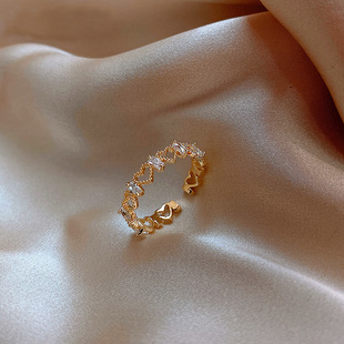 Hollow metal high-end ring niche simple fashion personality ring new opening adjustable jewelry wholesale