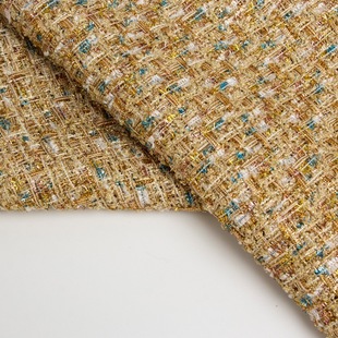Yue Orange New High-end Autumn and Winter Sequin Gold Line Chanel Fabric Tweed Women's Coat Skirt Coat