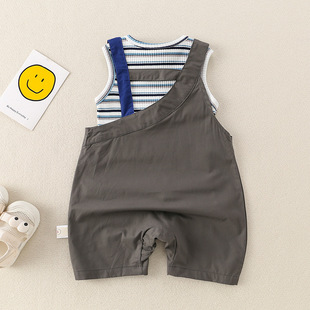 New Starting Point Clothing Baby Summer Clothes Men's Baby Summer Children's Western-style Strappy suit Thin Two-piece Set