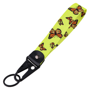 Colorful Butterfly alloy Eagle mouth keychain pendant Eagle mouth car key chain rope leather metal ornaments accessories