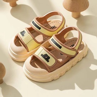2024 new children's sandals boys shoes summer wear non-slip fashion thick bottom cartoon soft bottom baby sandals