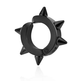 Earrings Men's Aggressive Trendy Ear Stud without Ear Holes Men's False Born Round Magnet Earrings Single False Ear Buckle Men's and Women's Ear Clips