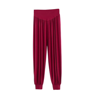 Modal Thin Lantern Training Pants Men's and Women's Casual Square Dance Yoga Pants Loose High Waist Cropped Pants