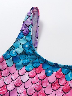 New 3~12 Years Old Children's Swimsuit Gradient Fish Scale Girls' Swimsuit One-piece Children's Swimsuit One-piece