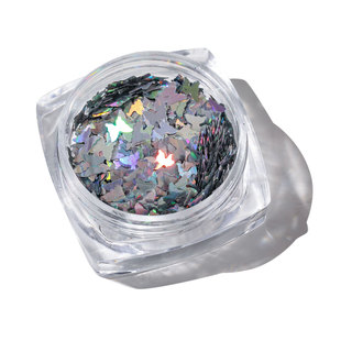 Net red ins laser butterfly sequins nail ornaments wave point popular magic color light therapy nail ornaments wholesale