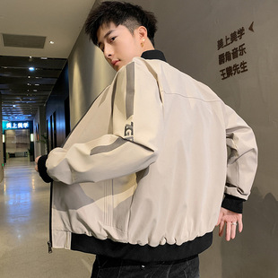 2023 Winter top stand collar plus velvet coat men's casual printed fashion baseball uniform trendy thickened jacket men's clothing