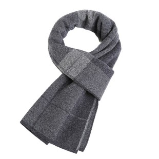 Cashmere Scarf Men's Winter New Knitted Korean Style Men's Simple Plaid Middle-Aged and Elderly Woolen Warm Scarf
