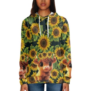 Casual Hoodie Women's Alpaca Printed Sweater Pullover Hooded Top Amazon One Piece Order