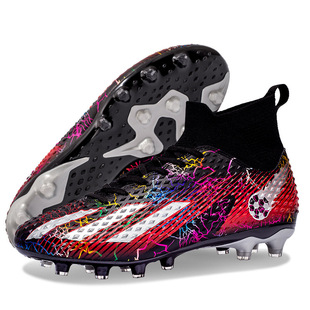 Cross-border wholesale high-top football shoes men's and women's broken nails long nails students into artificial grass sports competition training shoes