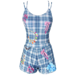 Korean Style Ins Style Blue Pants Fashionable Strap Triangle Swimsuit Women's New Cross-border Backless Bikini