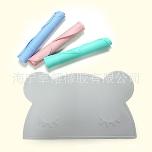 Cartoon cute baby plate food grade silicone mat children's table soft mat anti-fouling non-slip placemat