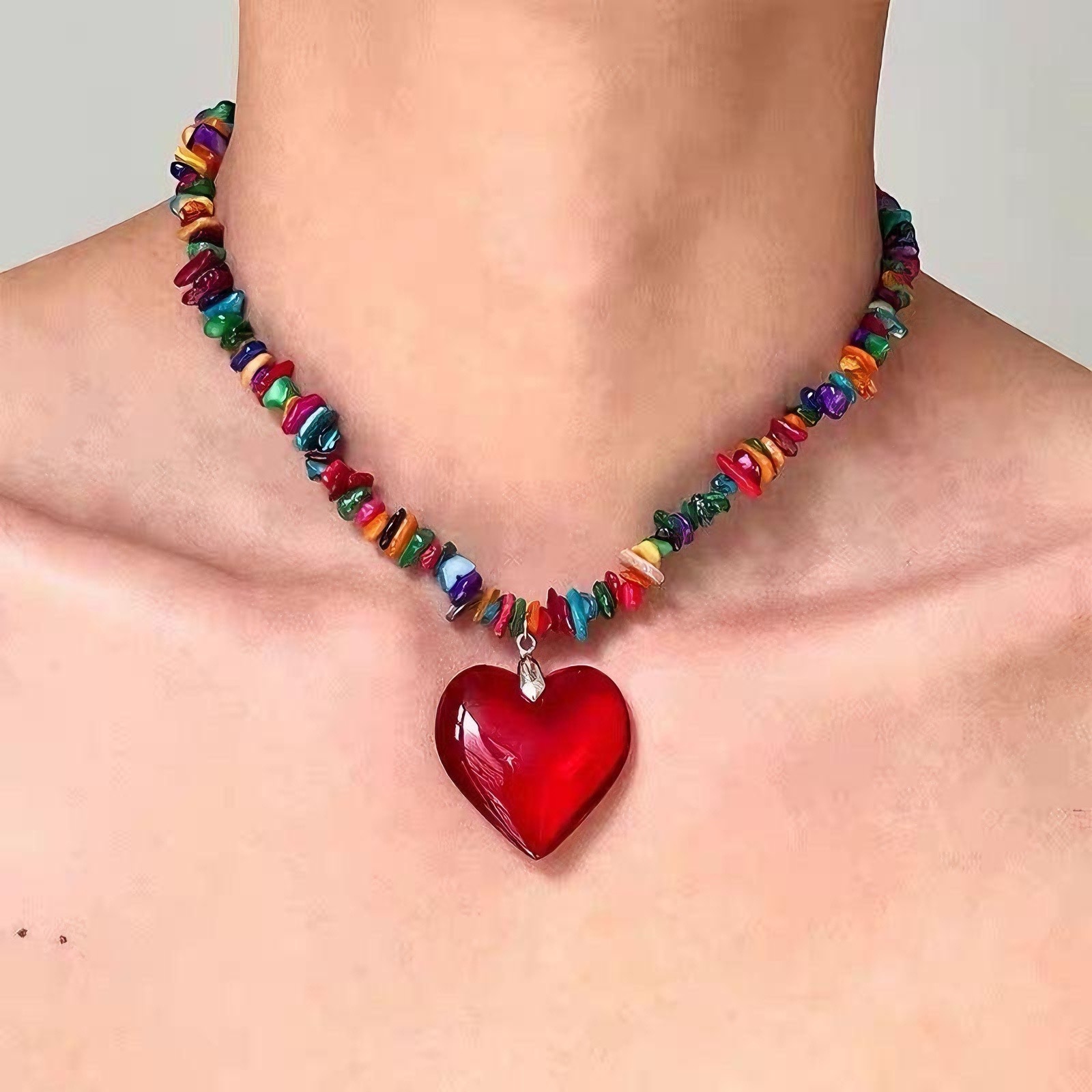 Star Double-Layer Necklace Men's Trendy Sweater Chain Accessible Luxury Niche Design Hip-Hop Style Couple Boys and Girls Clavicle Chain