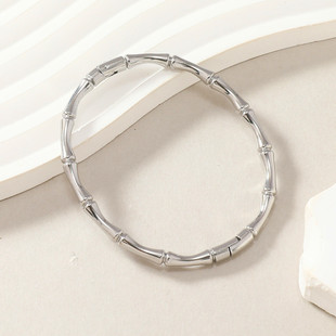 Foreign trade explosions bamboo bracelet stainless steel vacuum plating 18K simple fashion oval poke mouth metal wind cross-border