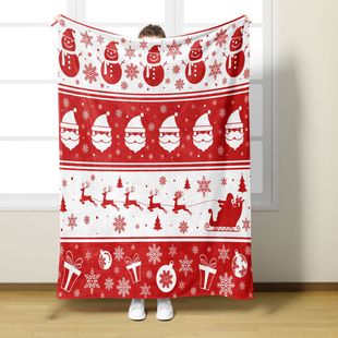 Amazon Christmas Flannel Blanket Harvest Festival Printed Pattern Office Casual Nap Blanket Air-conditioning Blanket