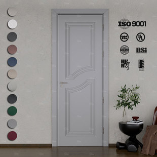 Foshan Factory Cross-Border Customized Hotel Interior Door European Simple Composite Solid Wood Soundproof Bedroom Fireproof Wooden Door