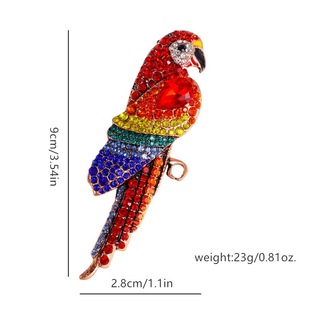 Cross-border European and American TEMU hot sale vintage parrot Diamond animal brooch female exaggerated big corsage pin accessories