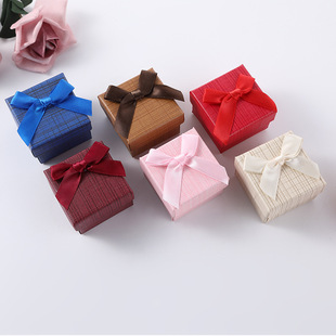 Design Printing Square Bow Small Box Exquisite Accompanying Gift Jewelry Packaging Paper Box Birthday Gift Box